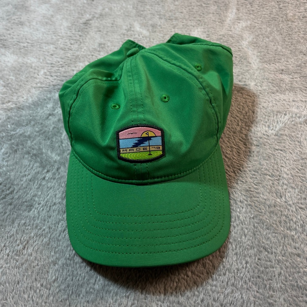 TaylorMade Golf Hat Mens OSFA Green Made 79 Sunset Patch Adjustable‎ Cap